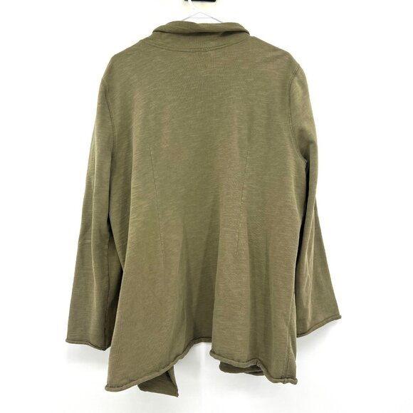 J.Jill Olive Green 100% Cotton Open Front Cardigan Sweater Jacket Women's XL - Picture 4 of 4
